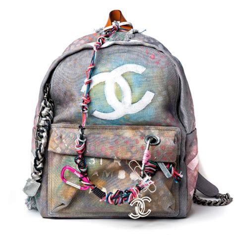 chanel graffiti backpack special edition|Chanel graffiti printed backpack.